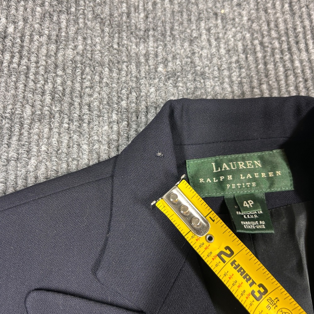 Vintage Lauren Ralph Lauren Blazer Women's‎ 4P Petite Navy Wool Gold Buttons - Picture 8 of 8